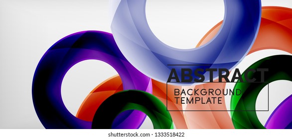 Colorful vector rings geometric abstract background, modern geometric pattern design. Business or technology presentation design template, brochure or flyer pattern, or geometric web banner, minimal