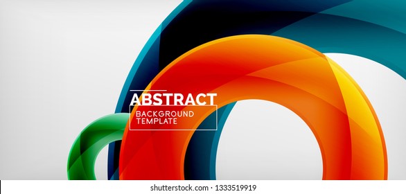 Colorful vector rings geometric abstract background, modern geometric pattern design. Business or technology presentation design template, brochure or flyer pattern, or geometric web banner, minimal