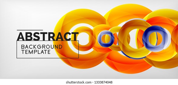 Anillos vectoriales coloridos fondo abstracto geométrico, diseño de patrones geométricos modernos. Plantilla de diseño de presentación comercial o tecnológica, patrón de folleto o folleto, o banner web geométrico, mínimo