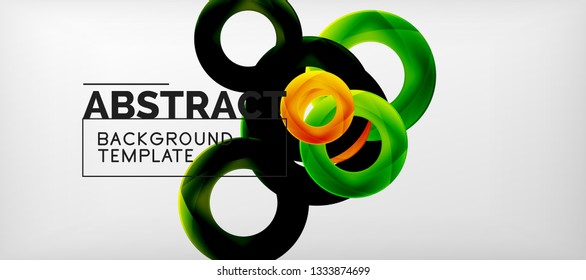 Colorful vector rings geometric abstract background, modern geometric pattern design. Business or technology presentation design template, brochure or flyer pattern, or geometric web banner, minimal