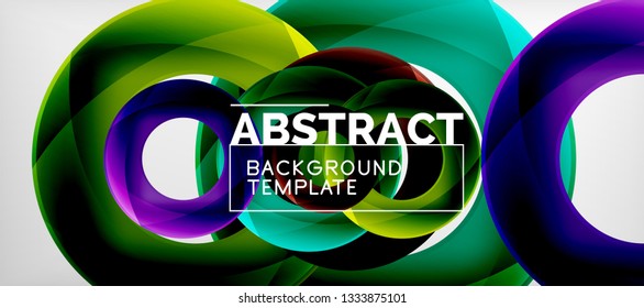 Colorful vector rings geometric abstract background, modern geometric pattern design. Business or technology presentation design template, brochure or flyer pattern, or geometric web banner, minimal