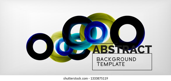 Colorful vector rings geometric abstract background, modern geometric pattern design. Business or technology presentation design template, brochure or flyer pattern, or geometric web banner, minimal