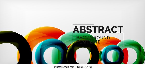 Colorful vector rings geometric abstract background, modern geometric pattern design. Business or technology presentation design template, brochure or flyer pattern, or geometric web banner, minimal