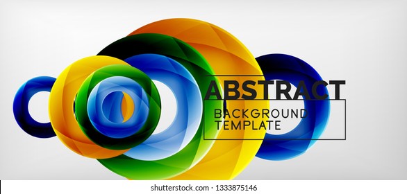 Colorful vector rings geometric abstract background, modern geometric pattern design. Business or technology presentation design template, brochure or flyer pattern, or geometric web banner, minimal