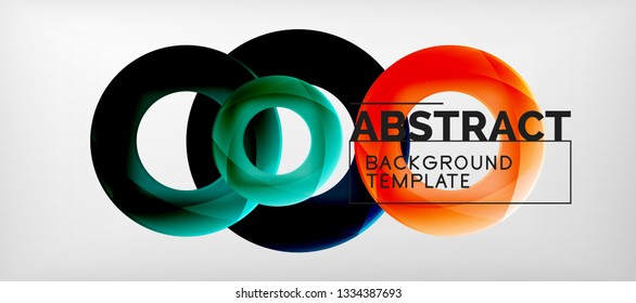 Colorful vector rings geometric abstract background, modern geometric pattern design. Business or technology presentation design template, brochure or flyer pattern, or geometric web banner, minimal