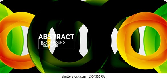 Colorful vector rings geometric abstract background, modern geometric pattern design. Business or technology presentation design template, brochure or flyer pattern, or geometric web banner, minimal
