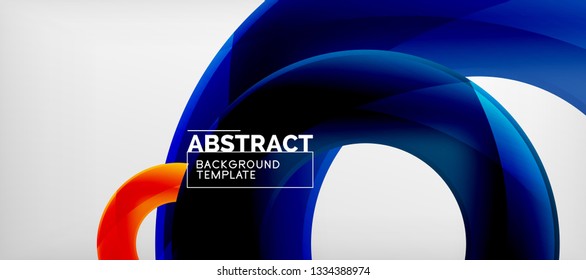 Anillos vectoriales coloridos fondo abstracto geométrico, diseño de patrones geométricos modernos. Plantilla de diseño de presentación comercial o tecnológica, patrón de folleto o folleto, o banner web geométrico, mínimo