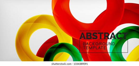 Anillos vectoriales coloridos fondo abstracto geométrico, diseño de patrones geométricos modernos. Plantilla de diseño de presentación comercial o tecnológica, patrón de folleto o folleto, o banner web geométrico, mínimo