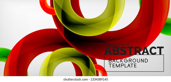 Anillos vectoriales coloridos fondo abstracto geométrico, diseño de patrones geométricos modernos. Plantilla de diseño de presentación comercial o tecnológica, patrón de folleto o folleto, o banner web geométrico, mínimo