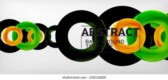 Colorful vector rings geometric abstract background, modern geometric pattern design. Business or technology presentation design template, brochure or flyer pattern, or geometric web banner, minimal