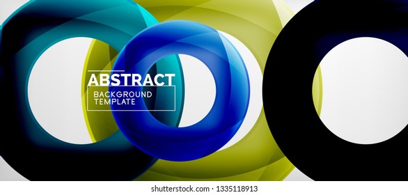 Colorful vector rings geometric abstract background, modern geometric pattern design. Business or technology presentation design template, brochure or flyer pattern, or geometric web banner, minimal