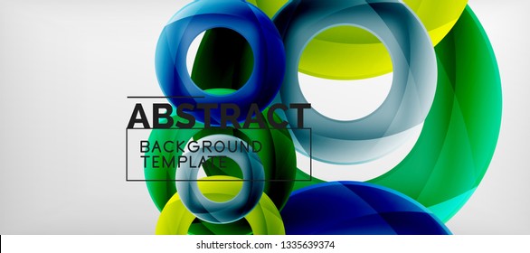 Colorful vector rings geometric abstract background, modern geometric pattern design. Business or technology presentation design template, brochure or flyer pattern, or geometric web banner, minimal