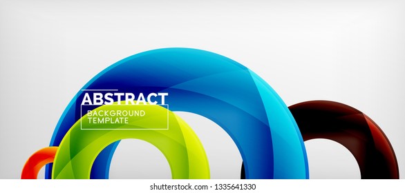 Colorful vector rings geometric abstract background, modern geometric pattern design. Business or technology presentation design template, brochure or flyer pattern, or geometric web banner, minimal