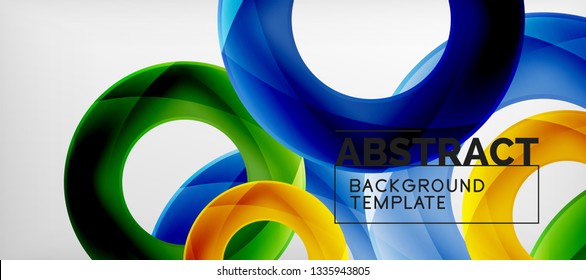 Anillos vectoriales coloridos fondo abstracto geométrico, diseño de patrones geométricos modernos. Plantilla de diseño de presentación comercial o tecnológica, patrón de folleto o folleto, o banner web geométrico, mínimo