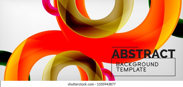 Anillos vectoriales coloridos fondo abstracto geométrico, diseño de patrones geométricos modernos. Plantilla de diseño de presentación comercial o tecnológica, patrón de folleto o folleto, o banner web geométrico, mínimo