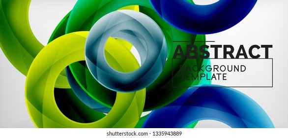 Colorful vector rings geometric abstract background, modern geometric pattern design. Business or technology presentation design template, brochure or flyer pattern, or geometric web banner, minimal