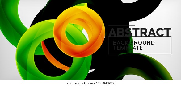Colorful vector rings geometric abstract background, modern geometric pattern design. Business or technology presentation design template, brochure or flyer pattern, or geometric web banner, minimal