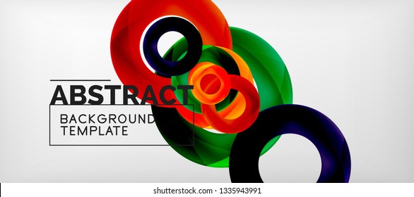 Colorful vector rings geometric abstract background, modern geometric pattern design. Business or technology presentation design template, brochure or flyer pattern, or geometric web banner, minimal