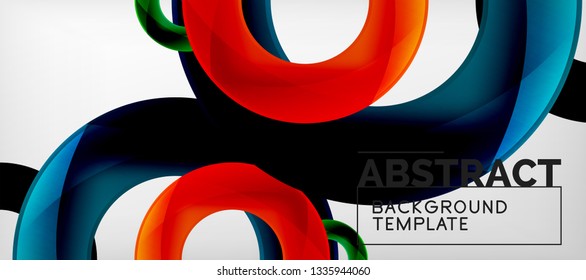 Colorful vector rings geometric abstract background, modern geometric pattern design. Business or technology presentation design template, brochure or flyer pattern, or geometric web banner, minimal
