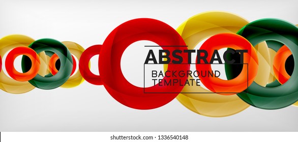 Colorful vector rings geometric abstract background, modern geometric pattern design. Business or technology presentation design template, brochure or flyer pattern, or geometric web banner, minimal