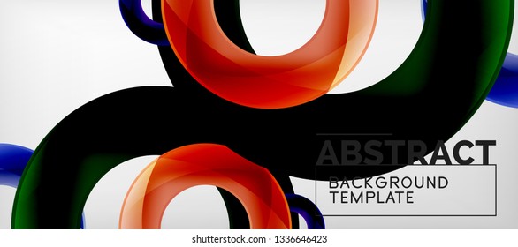 Colorful vector rings geometric abstract background, modern geometric pattern design. Business or technology presentation design template, brochure or flyer pattern, or geometric web banner, minimal