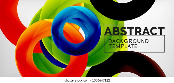 Colorful vector rings geometric abstract background, modern geometric pattern design. Business or technology presentation design template, brochure or flyer pattern, or geometric web banner, minimal