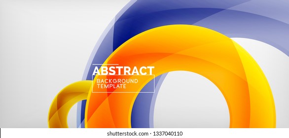Colorful vector rings geometric abstract background, modern geometric pattern design. Business or technology presentation design template, brochure or flyer pattern, or geometric web banner, minimal