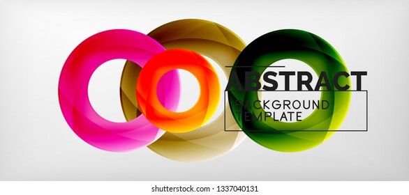 Colorful vector rings geometric abstract background, modern geometric pattern design. Business or technology presentation design template, brochure or flyer pattern, or geometric web banner, minimal