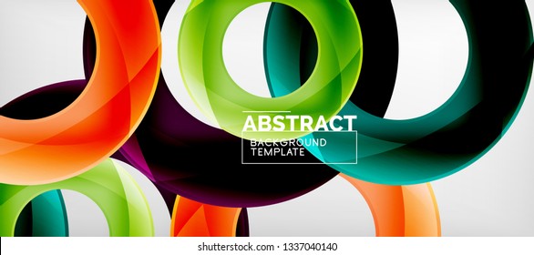 Colorful vector rings geometric abstract background, modern geometric pattern design. Business or technology presentation design template, brochure or flyer pattern, or geometric web banner, minimal