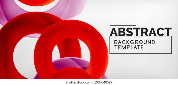 Colorful vector rings geometric abstract background, modern geometric pattern design. Business or technology presentation design template, brochure or flyer pattern, or geometric web banner, minimal