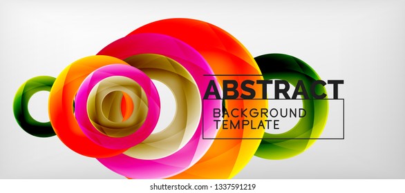Colorful vector rings geometric abstract background, modern geometric pattern design. Business or technology presentation design template, brochure or flyer pattern, or geometric web banner, minimal