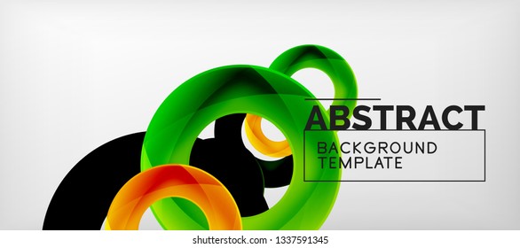 Colorful vector rings geometric abstract background, modern geometric pattern design. Business or technology presentation design template, brochure or flyer pattern, or geometric web banner, minimal