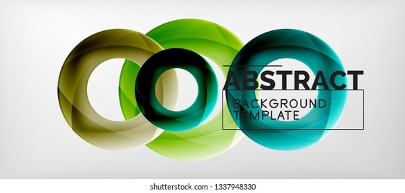Anillos vectoriales coloridos fondo abstracto geométrico, diseño de patrones geométricos modernos. Plantilla de diseño de presentación comercial o tecnológica, patrón de folleto o folleto, o banner web geométrico, mínimo