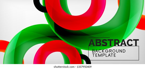 Colorful vector rings geometric abstract background, modern geometric pattern design. Business or technology presentation design template, brochure or flyer pattern, or geometric web banner, minimal