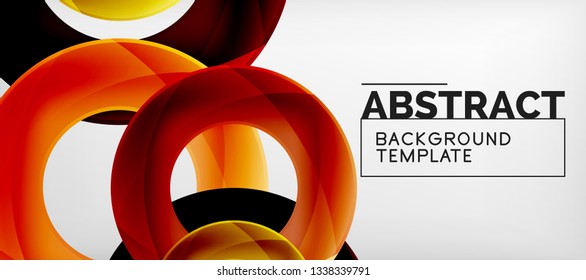 Colorful vector rings geometric abstract background, modern geometric pattern design. Business or technology presentation design template, brochure or flyer pattern, or geometric web banner, minimal