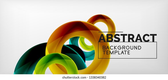 Colorful vector rings geometric abstract background, modern geometric pattern design. Business or technology presentation design template, brochure or flyer pattern, or geometric web banner, minimal