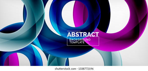 Colorful vector rings geometric abstract background, modern geometric pattern design. Business or technology presentation design template, brochure or flyer pattern, or geometric web banner, minimal