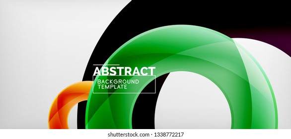 Colorful vector rings geometric abstract background, modern geometric pattern design. Business or technology presentation design template, brochure or flyer pattern, or geometric web banner, minimal