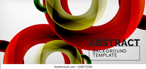 Anillos vectoriales coloridos fondo abstracto geométrico, diseño de patrones geométricos modernos. Plantilla de diseño de presentación comercial o tecnológica, patrón de folleto o folleto, o banner web geométrico, mínimo