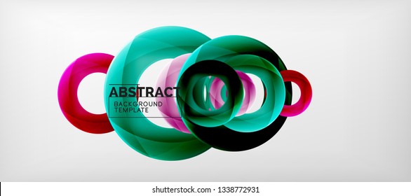 Colorful vector rings geometric abstract background, modern geometric pattern design. Business or technology presentation design template, brochure or flyer pattern, or geometric web banner, minimal