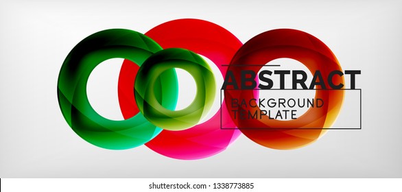Colorful vector rings geometric abstract background, modern geometric pattern design. Business or technology presentation design template, brochure or flyer pattern, or geometric web banner, minimal