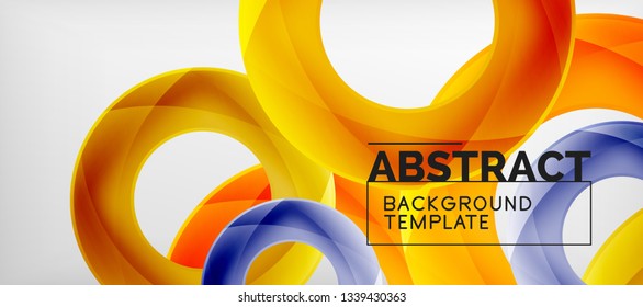 Colorful vector rings geometric abstract background, modern geometric pattern design. Business or technology presentation design template, brochure or flyer pattern, or geometric web banner, minimal