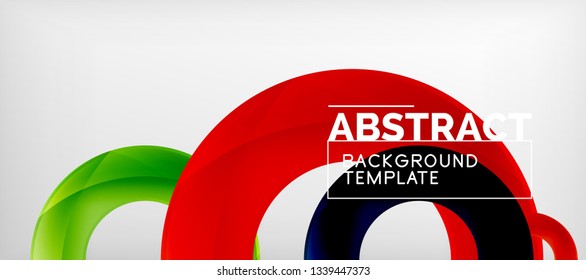 Anillos vectoriales coloridos fondo abstracto geométrico, diseño de patrones geométricos modernos. Plantilla de diseño de presentación comercial o tecnológica, patrón de folleto o folleto, o banner web geométrico, mínimo