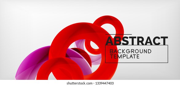 Colorful vector rings geometric abstract background, modern geometric pattern design. Business or technology presentation design template, brochure or flyer pattern, or geometric web banner, minimal