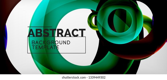 Colorful vector rings geometric abstract background, modern geometric pattern design. Business or technology presentation design template, brochure or flyer pattern, or geometric web banner, minimal