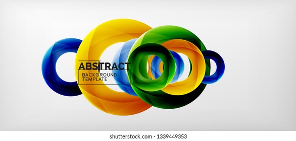Colorful vector rings geometric abstract background, modern geometric pattern design. Business or technology presentation design template, brochure or flyer pattern, or geometric web banner, minimal