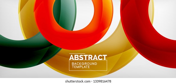 Colorful vector rings geometric abstract background, modern geometric pattern design. Business or technology presentation design template, brochure or flyer pattern, or geometric web banner, minimal