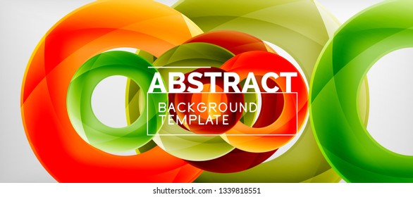 Colorful vector rings geometric abstract background, modern geometric pattern design. Business or technology presentation design template, brochure or flyer pattern, or geometric web banner, minimal