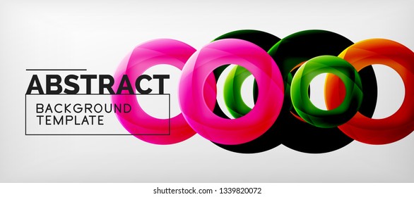 Colorful vector rings geometric abstract background, modern geometric pattern design. Business or technology presentation design template, brochure or flyer pattern, or geometric web banner, minimal