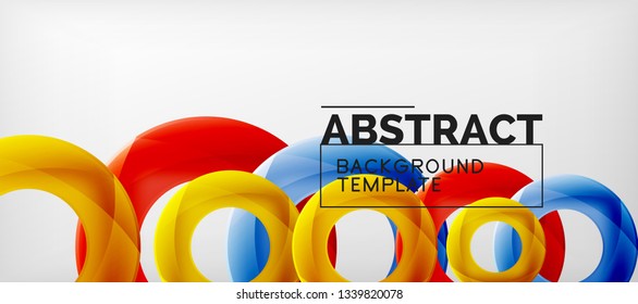Colorful vector rings geometric abstract background, modern geometric pattern design. Business or technology presentation design template, brochure or flyer pattern, or geometric web banner, minimal